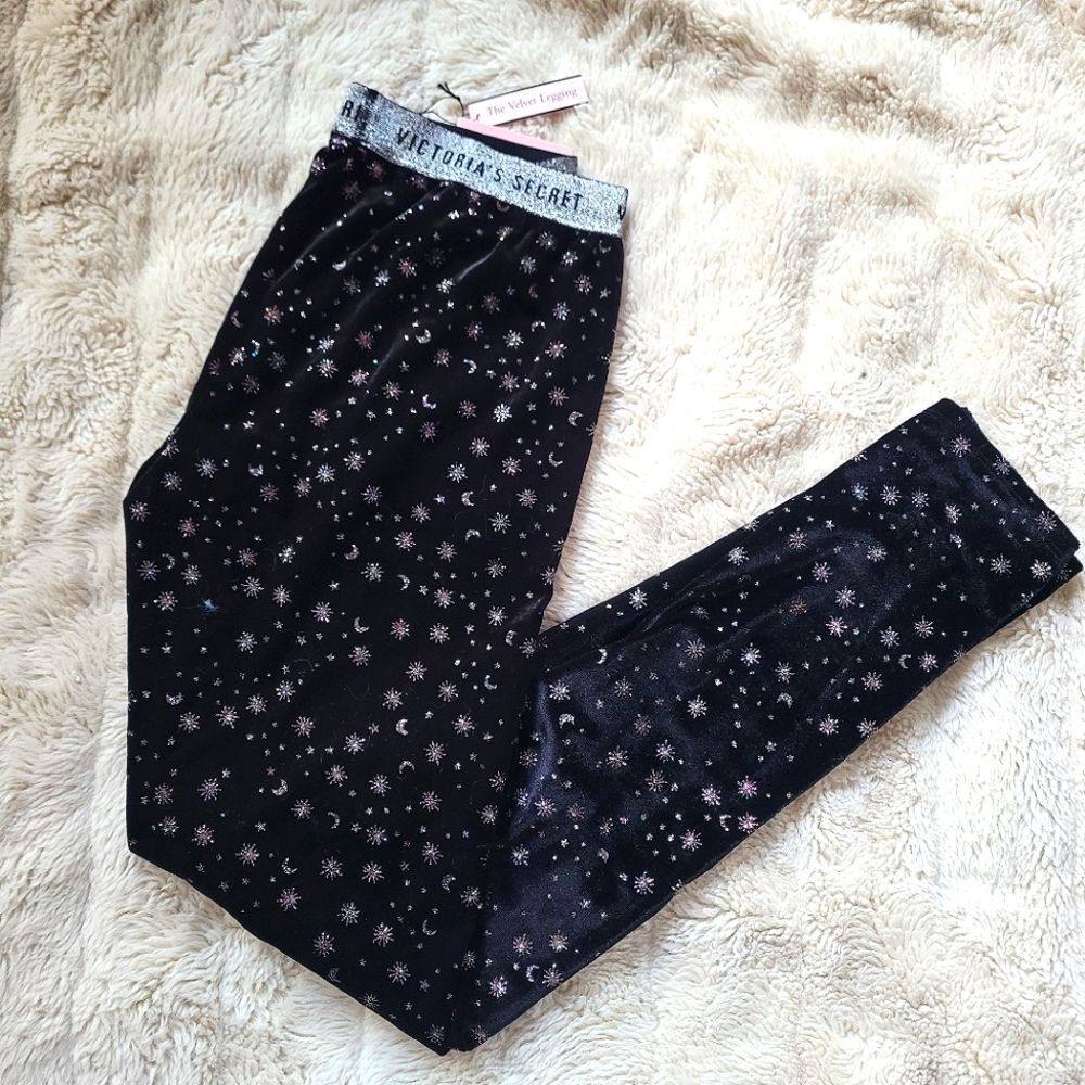 🍒NWT🍒 VS MIDNIGHT BLING VELVET LEGGINGS